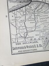 1907 train route Map DELAWARE LACKAWANNA & WESTERN RAILROAD all routes stations  picture