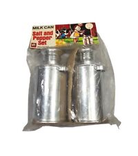 Vintage Kitchen King Metal Milk Can Salt And Pepper Shaker Set Circa 1970's picture