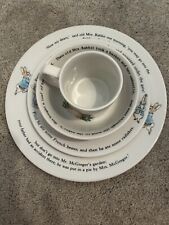 Vintage Wedgewood Beatrix Potter Peter Rabbit 4 Piece Set 1991 2 Plates Bowl Cup picture