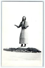 c1910's View Of Statue At Pocahontas Iowa IA RPPC Photo Antique Postcard picture