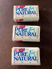 3 Vintage Rare New PURE & NATURAL Soap Bar 3.5 OZ Sealed NOS Movie TV Prop USA picture
