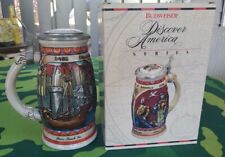 1989 Budweiser Stein with Lid, Christopher Columbus - NINA DISCOVERY SERIES picture