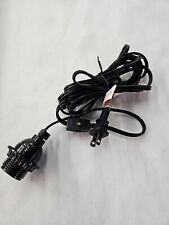 10' BLACK PLASTIC COVERED LAMP CORD SET WITH SWITCH AND SOCKET picture