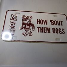 10 VTG MSU Bull Dog HOW BOUT THEM DOGS  Booster License Plate New Sealed picture