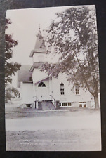 vtg postcard First Congregational Church Onekama MI Verne's Pharmacy Michigan picture