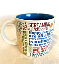 The Unemployed Philosophers Guild Great Literary Openings Coffee Mug Blue Inside picture