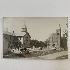 Antique RPPC Real Photograph Postcard Ludlow School House Children  VT picture