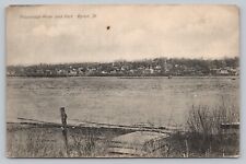 Postcard IL Port Byron View Mississippi River Port Homes Residences c1909 I9 picture