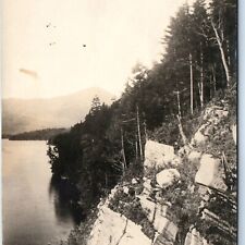 c1910s Adirondack Mts Lake View RPPC Cliff Real Photo Lake Placid Postcard A123 picture