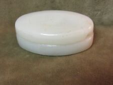 Circa 1900 Opaline White Glass oval Shape Small Flat Cosmetic Use Box/Jar AS IS picture
