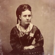 Antique Tintype Photograph Stunningly Beautiful Victorian Woman picture