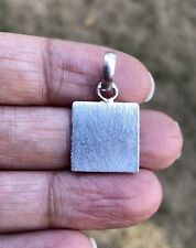999 Pure Silver Hindu Religious Solid Silver Square Sheet Pendant 1 Pc picture