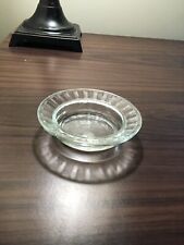Vintage Small Round Clear Glass Ashtray with Starburst Pattern, 3-7/8