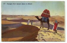 Camel Desert Scene Old Postcard picture