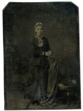 CIRCA 1860'S 1/6th Plate 2.38X3.38 in Hand Tinted TINTYPE Beautiful Young Girl picture