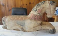 Antique Folk Art Carved Painted Wood Horse picture