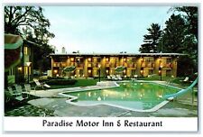 c1960's Paradise Motor Inn & Restaurant Bennington Vermont VT Unposted Postcard picture