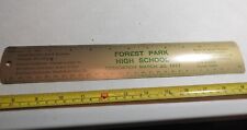 Vintage 1977 Forest Park High School Krempp Lumber Bower & Sons Metal Ruler picture