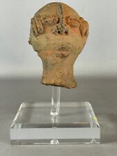 230221 - Antique Terracotta Bura Funerary vessel top head incl. stand - Niger picture