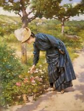 Art Oil painting Lady-In-A-Garden-Victor-Gabriel-Gilbert-oil-painting-art picture