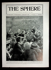 1908 Newspaper Illustration, Suffragette Helen Ogston with Whip at Albert Hall picture