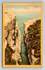 Newport RI-Rhode Island, Purgatory Rock Chasm, Antique Vintage c1959 Postcard picture