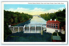 c1930's Central States Electric Dam and Power House Iowa Falls Iowa IA Postcard picture