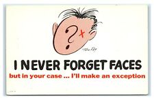 Postcard I Never Forgot Faces but in Your Case... chrome comic humor U16 picture