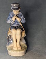 Royal Copenhagen Figurine Boy Whittling #905 Excellent Condition 7” Tall picture