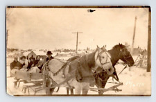 RPPC 1911. WINTER HORSES SLIEGH. POSTCARD V26 picture