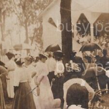 Vintage 1907 RPPC Lee County Fair Scene Family Crowd Amboy Illinois Postcard picture