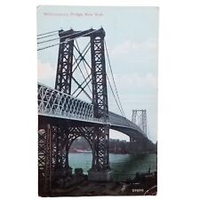 1911 Williamsburg Bridge New York NY Postcard Suspension E. River Manhattan Vtg picture