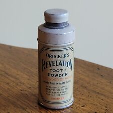 Vtg Old Sample Size Advertising Dental Tin Drucker's Revelation Tooth Cleaner picture