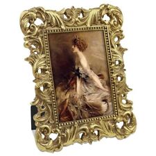 Vintage 5x7 Picture Frame Antique Gold Picture Frames with Glass Front Ornate... picture