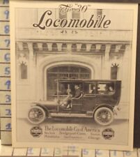 1909 LOCOMOBILE BRIDGEPORT CONNECTICUT TOUR CAR AUTO VINTAGE ART AD BO40 picture