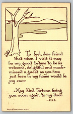Postcard A Delightful Come Back Soon Dear Missed Friend Greeting VTG c1910  D19 picture