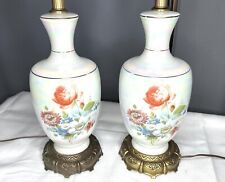Pair Of Accurate Casting Co Vintage Floral 3 Way Lamps picture