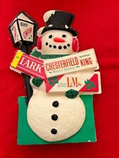 Vintage 1960s Chesterfield, Lark, L&M Snowman 3D plastic Christmas store display picture