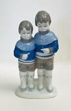 Vintage Lippalsdorf GDR German Porcelain Figurines, Boys In Blue & Gray Sweaters picture