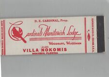 Matchbook Cover - Cardinal Cardinals Manitowish Lodge Woodruff, WI picture