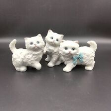 Homco Home Interior White Kitty Cat Kitten Figurine Lot of 3 Persian Cats 3