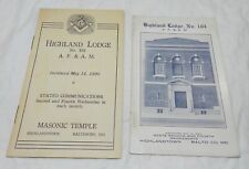 Lot of Vintage Booklets from Masonic Highland lodge No. 184 Baltimore, MD picture