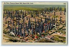 Signal Hill California CA Postcard Air View Famous Signal Hill c1940's Vintage picture