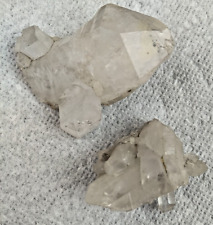 2 Natural Clear White Quartz Crystal Cluster Rough Specimen picture