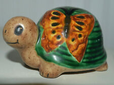 VTG CERAMIC TURTLE w/ BUTTERFLY Adorable 4.5