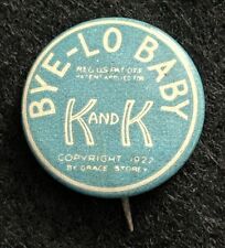 Antique 1922 Bye-Lo Baby K and K Pinback by Grace Store w Back Paper picture