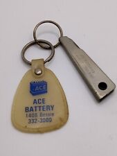 Vintage Ace Battery Keychain Key Ring Chain Hangtag Fob w Multi Tool  picture