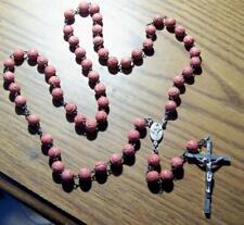 Vintage Antique Sterling Coral Catholic Rosary Petite Beads 20