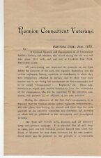 1875 Hartford, CT Civil War Reunion Program - Andersonville - NAMES IN LISTING picture