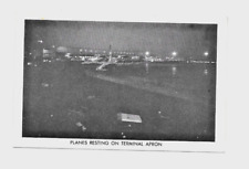 Vintage Postcard Planes Resting on Terminal Apron Night Scene Newark Airport NJ picture